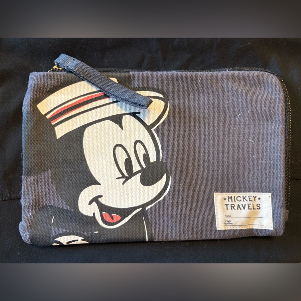 Uniqlo Gray Mickey Mouse Cosmetic Bag